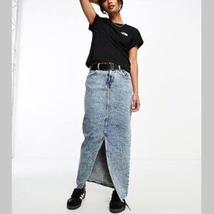 NEW ASOS DESIGN denim skirt with slit hem 12